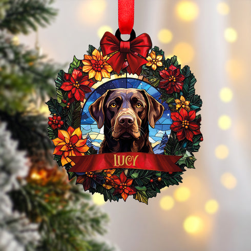 Labrador Chocolate Wreath Christmas Decoration